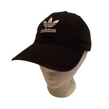 Adidas Originals Trefoil Black Strapback Hat Adjustable Cotton Baseball Dad Cap