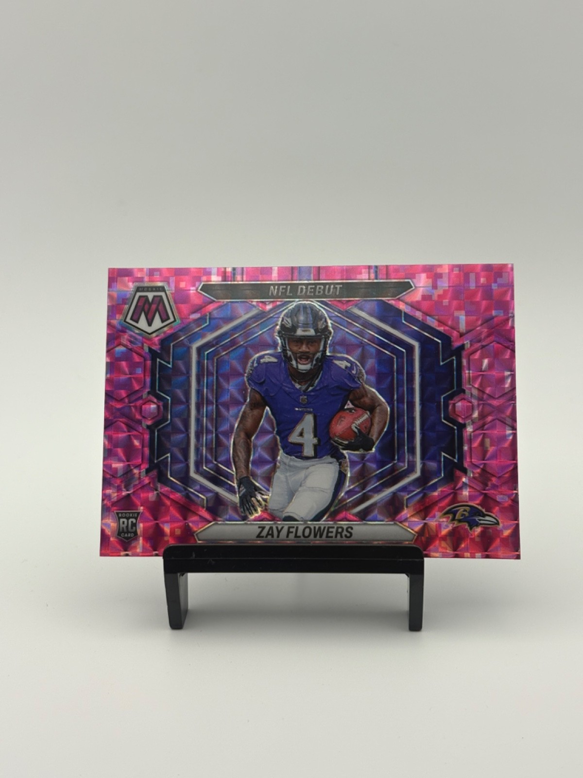2023 Panini Mosaic Zay Flowers Pink Camo NFL Debut Rookie