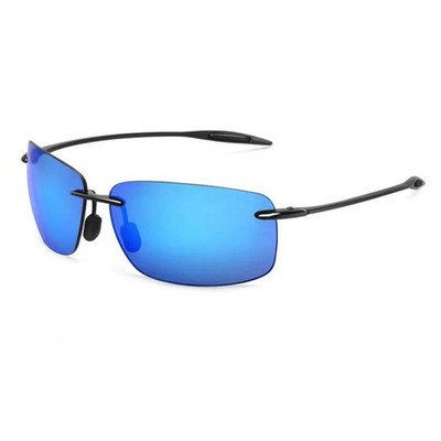 Stylische Matrix Style Sonnenbrille Sportbrille cool, blau, Rahmenlos, 5435