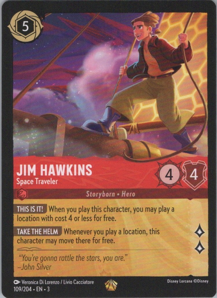 Lorcana Normal Jim Hawkins - Space Traveler Into the Inklands 109/204 NM