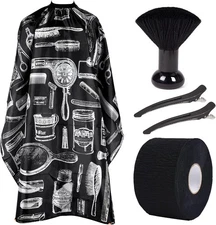 4XProfessional Hair Cutting Cape Neck Duster Brush Salon Barber Accessories Clip