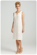 Talbots A Line Dress White Embroidered Crochet Lace V Neck Summer Womens Size 14