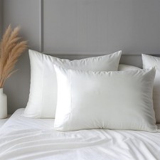 100 Cotton Pillow Cases Queen Size Set of 2 Luxury 1000 Thread Count Sateen