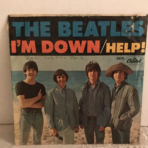 The Beatles "Help!/I'm Down" Capitol Records 45 & PS PICTURE SLEEVE VG++