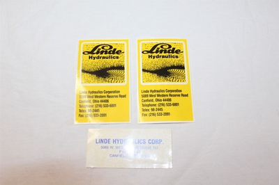 #ad Sticker Label Advertising Linde Hydraulics x3 Collectible Decal $11.88