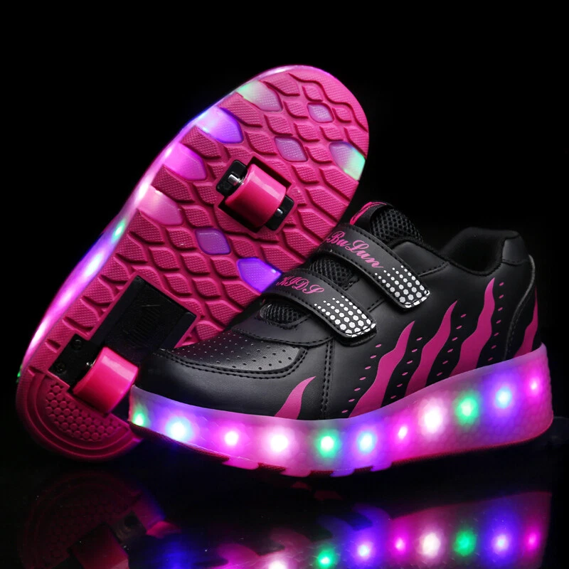 Kids LED Shoes Roller Skate Shoes Fashion Wheels Sneakers Girls