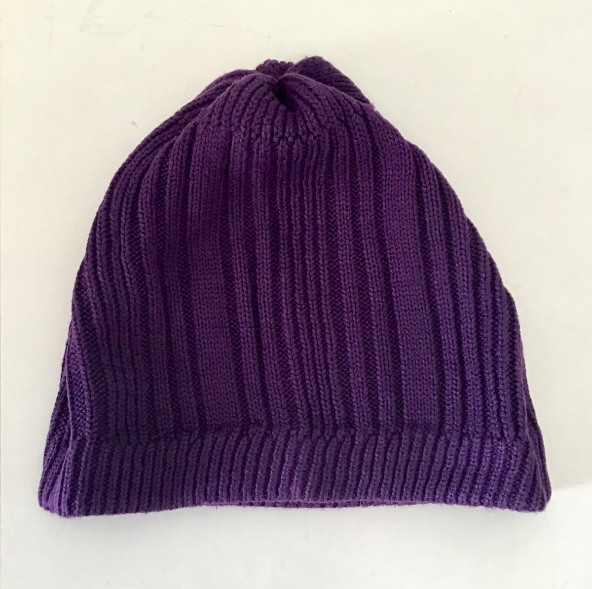TopShop Deep Purple Beanie Hat Winter Accessory Ribbed Knitted