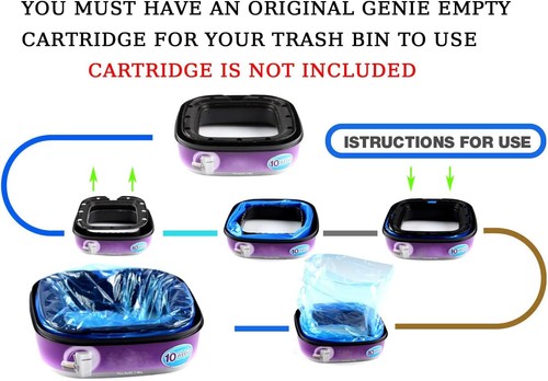 9 Pack Cat Litter Refills Bag Litter Pail Refills Cat for Litter Genie/Plus/Xl L - Picture 4 of 4