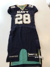 Game Worn Used Navy Midshipmen Football Jersey Under Armour Size 38 #28