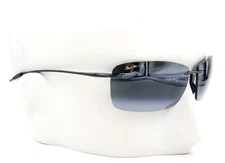 New Maui Jim LIGHTHOUSE Black Polarized Rimless Gray Sunglasses 423-02 $199