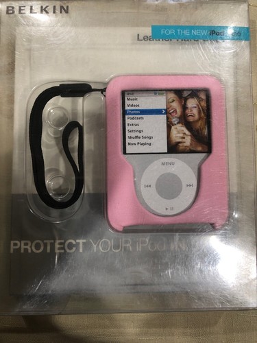 25 $ Belkin Hartledertasche für Apple iPod Nano 3G Video 3. Gen ~ KAMEE PINK - Bild 1 von 2