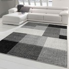 Tapis de Salon avec Carré abstrait | facile d'entretien | gris crème