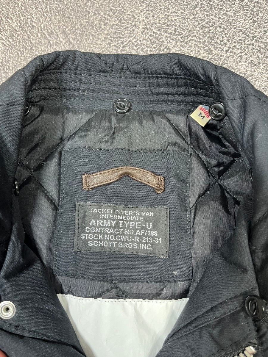 Schott Bros Flyers Jacket Army Type U Bomber Mens Vintage Flight