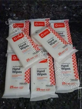 200 American Red Cross Antibacterial Hand Wipes Aloe Vera & Vit. E 8 packs of 25