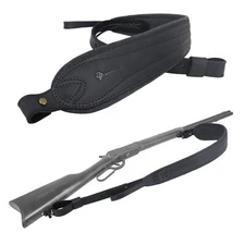 2 Points Rifle Sling Leather Gun Carrying Strap Adjustable Hunting Shooting Belt