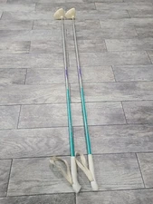 Pair of LEKI 58 inch/145 cm F40 CROSS COUNTRY Ski Poles Vintage Retro Colors 