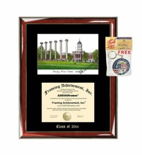 University of Missouri Graduation Custom Frame Emboss Lithograph Diploma Degree 