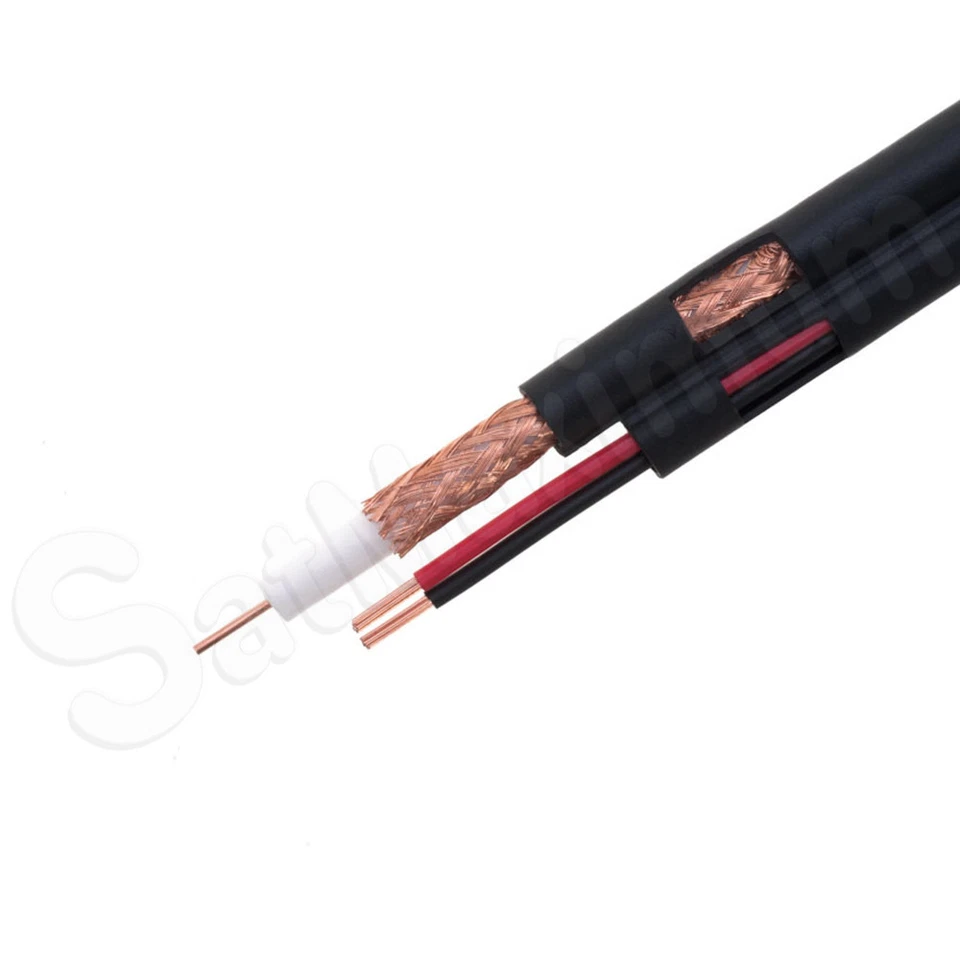 Cable coaxial RG59 siamés 20 AWG + 18/2 cable de alimentación a granel para cámara de seguridad CCTV Foto 2 de 4