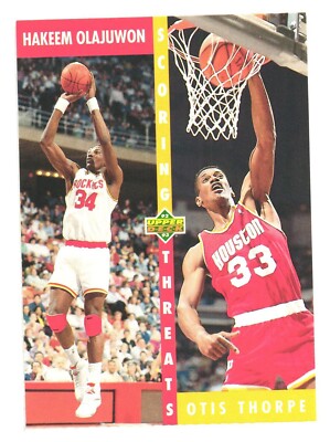 1992-93 Upper Deck NBA Basketball Houston Rockets Hakeem Olajuwon Otis Thorpe
