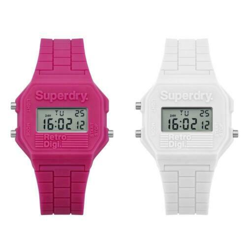 Superdry Uomo Analogico Quarzo Orologio Silicone Bracciale (SYG242E) Nuovo + Ovp