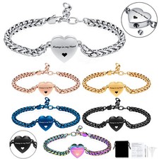 Heart Cremation Memorial Urn Bracelet for Ashes for Women Stainless Steel Bangle