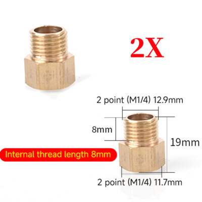2pcs Verbindungsstück Übergang IG 1/4'' R x AG 1/4'' lks Reduzierstück Gas Adapter
