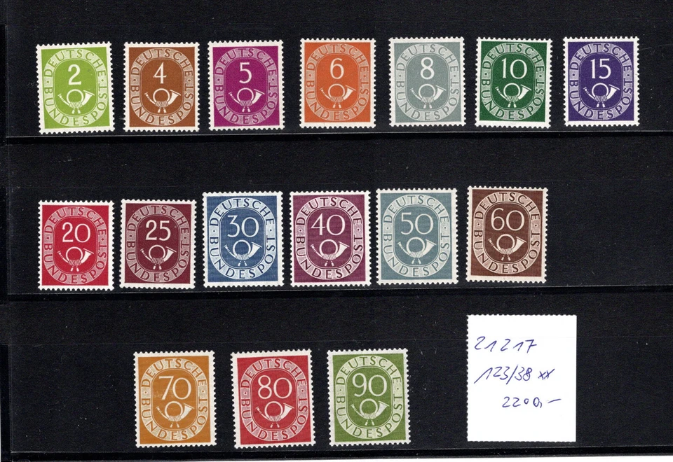 BRD **    123/38  Posthornsatz postfrisch       Michel  2200.-      K 21217 - Bild 1 von 1