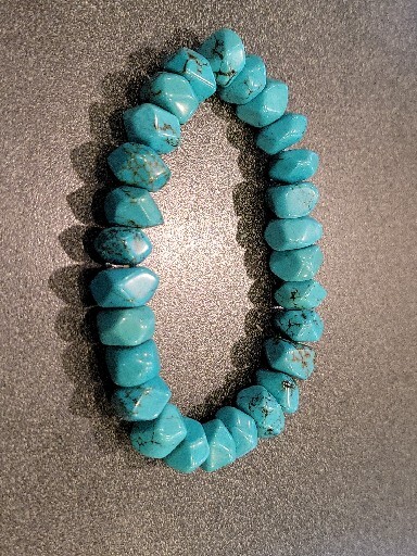 Tiny Turquoise Beaded Bracelet Stretch - image 2