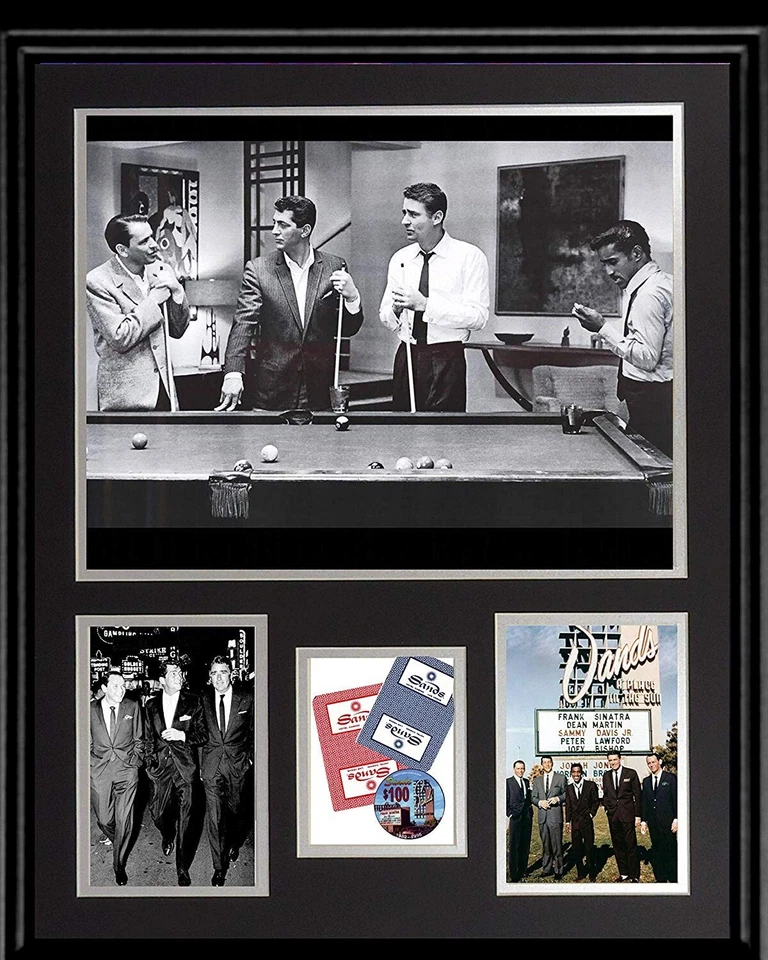The Rat Pack 16 x 20 Framed Collage Art Retro Photo Art