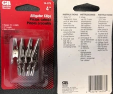 Gardner Bender 14-076 2" Alligator Clips 22 To 14 Gauge 2 packs