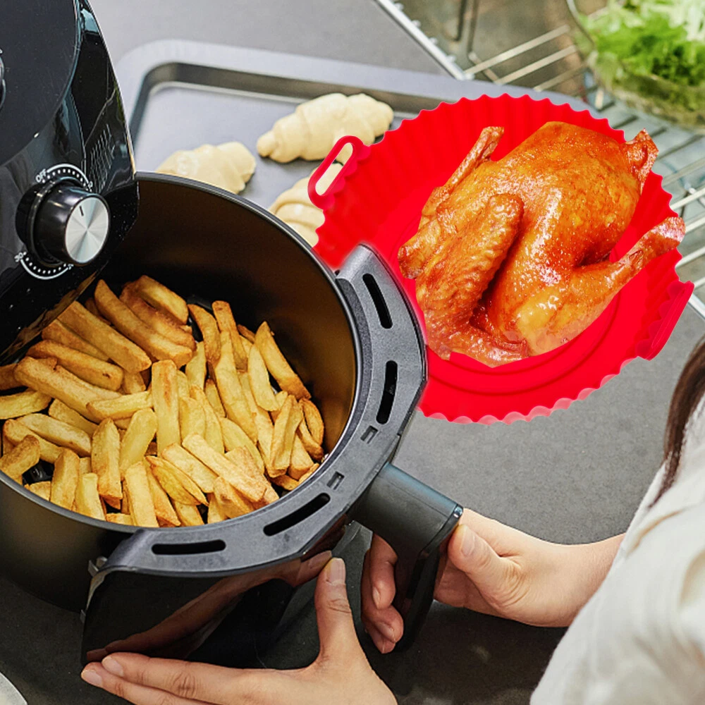 Air Fryer Pan Silicon Oven Instant Grilling Platter Deep Pot Frying Air Fryer Pan Silicon Oven Instant Grilling Platter Deep Pot Frying