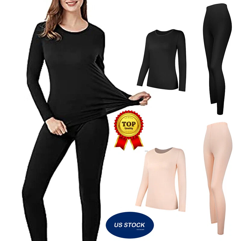 Women Thermal Underwear Bottom Tops Top T Shirts Long Sleeve Breathable  Slim Fit 