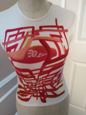 Authentic Fendi Jeans Vintage Tank Top Size 40