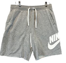 Men's Nike Athletic Gym Muscle Logo Shorts Joggers Gray Pockets Sz Small