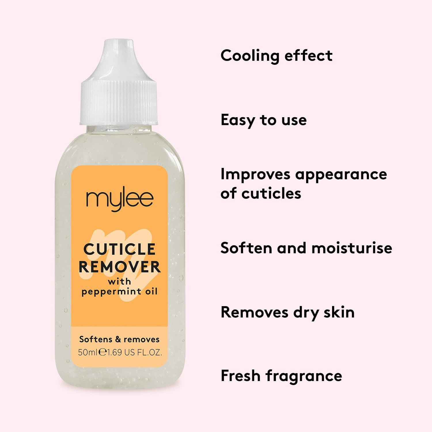Mylee Cuticle Remover Gel with Peppermint Oil 50Ml - Softens and Moisturises Cut view 2