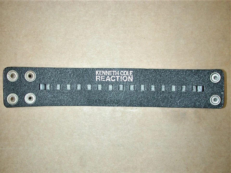 Kenneth Cole Black Leather Wide Motorcycle Adjustable Bracelet - Image 4 of 4