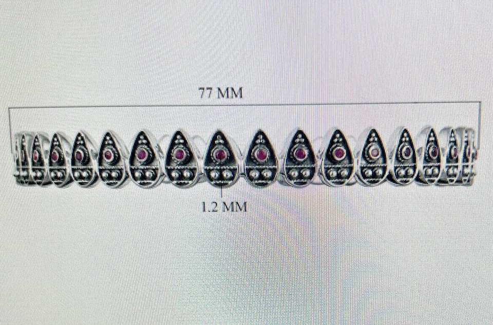 Legend Amrapali Regal Ruby Bangle Bracelet Black Oxidized Sterling Silver 7.50in - Image 3 of 4