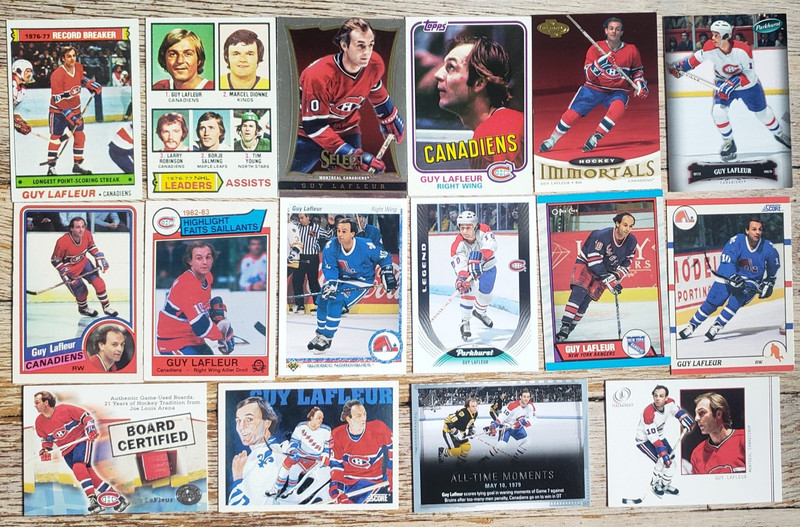 Guy Lafleur 24 Hockey Card Lot-with Board Certified, Canadiens Rangers Nordiques