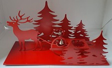  Teelichthalter Rentierschlitten von Party Lite, Farbe Rot