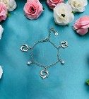 Summer Sale July Only 20% off Dolphin Charm Bracelet w Turquoise Cubic Zirconia