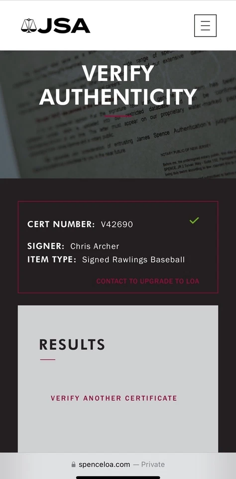 克里斯·阿切尔 匹兹堡海盗队 亲笔签名 签名 棒球 JSA 正品证书 * * 状况完好 * * — 第 4/4 张图片