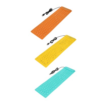Foldable Silicone Keyboard 108 Keys Silicone Foldable USB Wired Waterproof M Set
