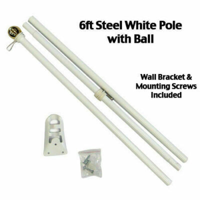 6ft Flag Pole Steel Wall Hanging House Flag Pole Wall Mounted Flag Pole Ball