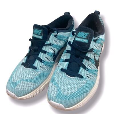 NIKE Women's Lunarlon Light Blue Flyknit One Sneakers