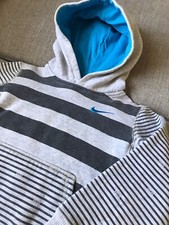 CUTE Boy Sz 6 Blue Black Gray Striped NIKE LOGO Better World Hoodie Sweatshirt