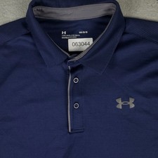 Under Armour Polo Shirt Mens Size Large Navy Blue Golf Casual Short Sleeve