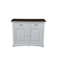 Credenza 2 ante Legno bianco noce bicolore shabby 117X46X96.