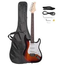 Solid Body Full-Size 39 " GST Electric Guitar Beginner Starter Bag Cable Sunset