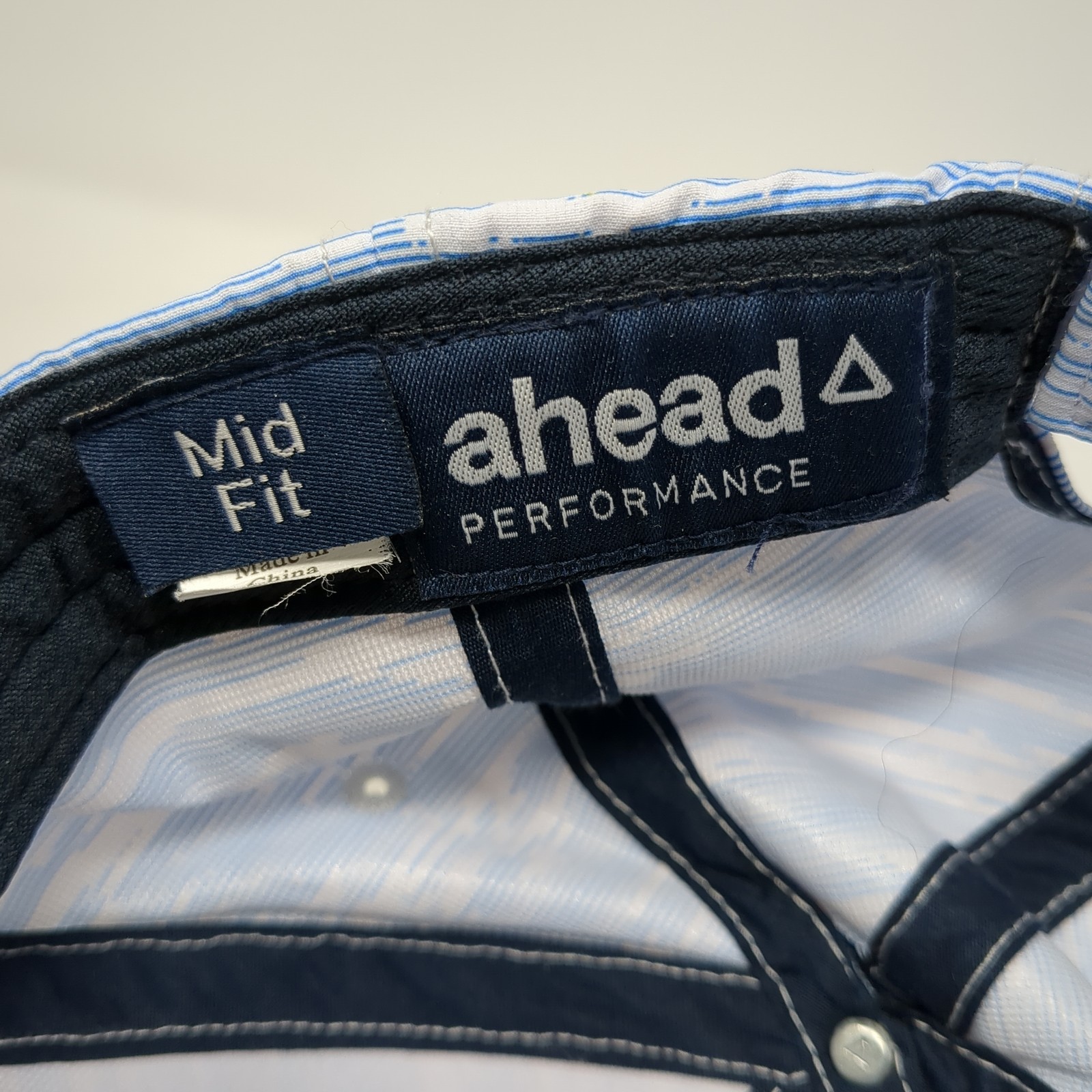 Ahead Performance Strapback Baseball Cap Blue One… - image 9