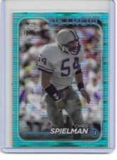 2024 Topps Chrome Football Aqua Sonar Refractor Chris Spielman 190/199 #68